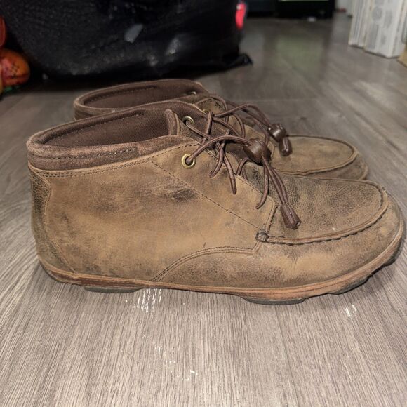 Olukai Hamakua Men's Size 11.5 Shoes Brown Leather Lace Up Chukka Ankle Boots - Picture 1 of 7